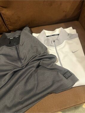 Nike Dri-FIT Quarter-Zip Pullovers — lot of 2 - Gray & White XL - worn once